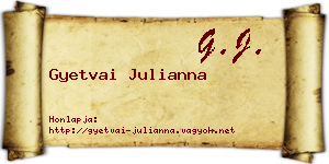 Gyetvai Julianna névjegykártya